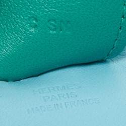 Pre Owned Hermès Celeste/Lime/Malachite Milo Leather GriGri Rodeo Bag Charm MM