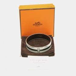 Hermes Black/White Enamel Palladium Plated Bracelet