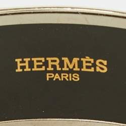 Hermes Black/White Enamel Palladium Plated Bracelet