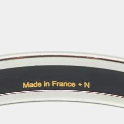 Pre Owned Hermes Printed Enamel Palladium Plated Bangle Bracelet