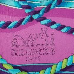 Pre Owned Hermès Green/Purple Grande Tenue Cashmere & Silk Shawl