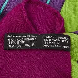 Pre Owned Hermès Green/Purple Grande Tenue Cashmere & Silk Shawl