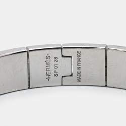 Hermes Enamel Palladium Plated Hinge Bracelet