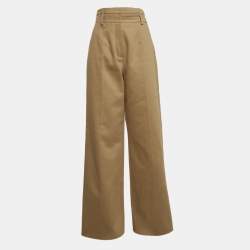 Hermes Brown Cotton Loose Pants M