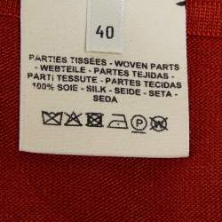 Pre Owned Hermès Orange Grand Tralala Cut Silk Twillaine Sweater M