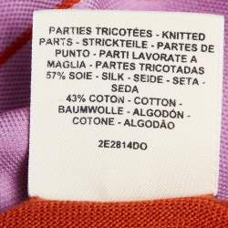Pre Owned Hermès Orange Grand Tralala Cut Silk Twillaine Sweater M