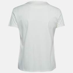 Pre Owned Hermes Off White Embroidered Pocket Jersey T-Shirt S