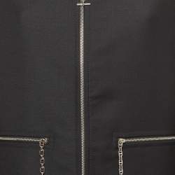 Hermes Black Wool Chaine d'Ancre No-collar Jacket M