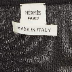 Pre Owned Hermes Black Printed Silk & Jersey Zouaves et Dragons Finesse Short Dress M