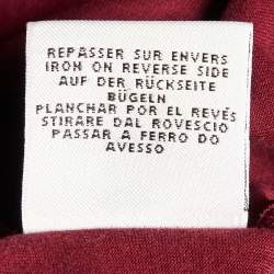 Pre Owned Hermes Maroon Couvertures et Tenues Print Cotton Crew Neck T-Shirt L
