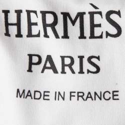 Pre Owned Hermes White Printed Cotton Canoe Chaine Dancre-T-Shirt M