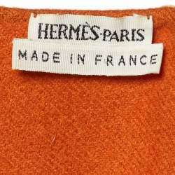 Hermes Orange Cashmere Top & Cardigan Set M