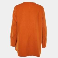 Hermes Orange Cashmere Top & Cardigan Set M