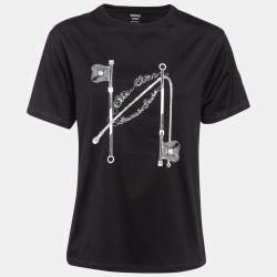 Hermes Black Clic-Clouc Print Cotton Knit T-Shirt S