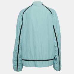 Hermes Blue Synthetic Zip-Up Bomber Jacket XXL