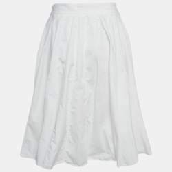 Hermes White Cotton Asymmetric Wrap Skirt S