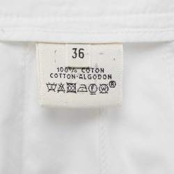 Hermes White Cotton Asymmetric Wrap Skirt S