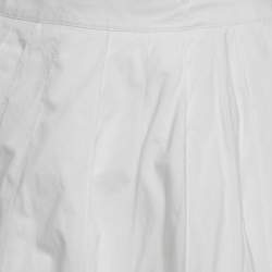 Hermes White Cotton Asymmetric Wrap Skirt S