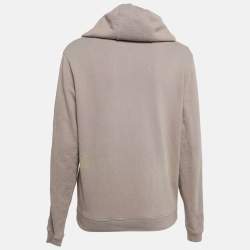 Pre Owned Hermes Brown Cotton Knit Paneled Hoodie Jacket S