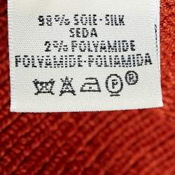 Hermès Orange Rib Knit Plunging Neck Sweater Vest S/M