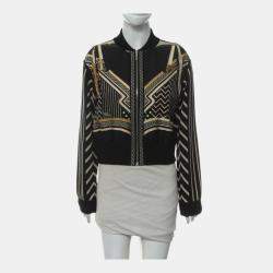 Hermes Multicolour Virgin Wool Silk Printed Bomber Jacket M