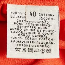 Hermes Orange Jersey Embroidered Pocket Detailed T-Shirt M