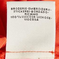 Hermes Orange Jersey Embroidered Pocket Detailed T-Shirt M