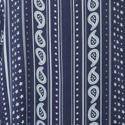 Pre Owned Hermes Navy Blue Printed Silk Kaftan Midi Dress M