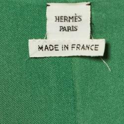 مملوكة مسبقًا Hermes Green Printed Silk Kimono Maxi Dress M