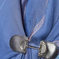 Hermes Blue Printed Silk Kaftan M