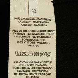 Hermes Black/White Patterned Cashmere Knit Crew Neck T-Shirt L