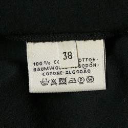 Pre Owned Hermes Black Cotton Logo Button Detail Cotton Loose Fit Blouse M