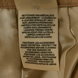 Pre Owned Hermès Beige Leather Pink Tuck Detail Shorts M