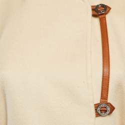 Hermes Cream Cashmere Belted Cardi Coat M