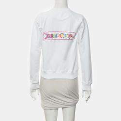 Hermes White Cotton Chevaloscope Embroidered Sweatshirt FR 34