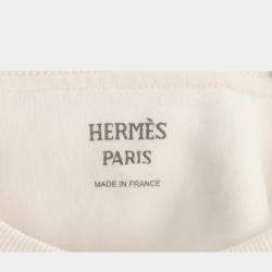 Hermes White Cotton Chevaloscope Embroidered Sweatshirt FR 34