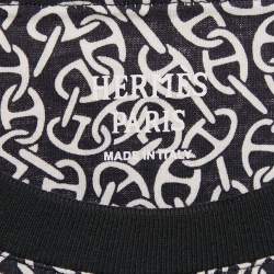 Hermes Black Printed Cotton Naoussa Chaine Micro T-Shirt M