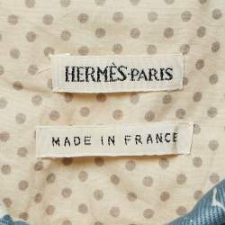 Hermès White/Blue Paint Splatter Print Denim Vest M