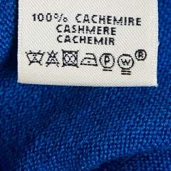 Hermes Blue Cashmere Button Front Cardigan M