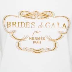 Hermès White Printed Cotton Crew Neck T-Shirt M