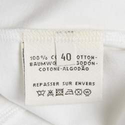 Hermès White Printed Cotton Crew Neck T-Shirt M