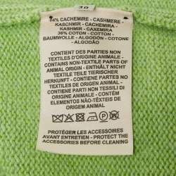 Hermes Green Cashmere Blend Button Front Cardigan M
