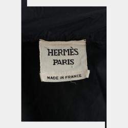 Hermes Navy Blue Silk Zipped Up Hooded Jacket FR Women 34