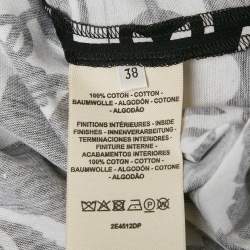 مملوكة مسبقًا Hermès Black/White Printed Cotton Knit Cliquetis Mini Dress M