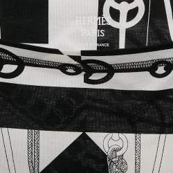 مملوكة مسبقًا Hermès Black/White Printed Cotton Knit Cliquetis Mini Dress M