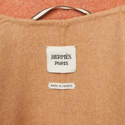 Hermes Pink Cashmere Sleeveless Open Front Mid Length Coat M