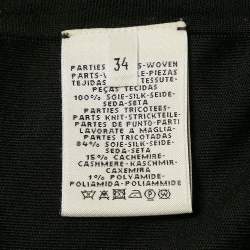 Hermes Black Printed Silk and Knit Mini Dress S