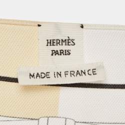 Hermes White/Yellow Grand Tralala Cut Print Silk Crepe Tunic M