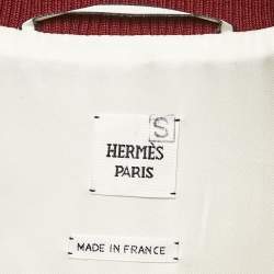 Hermes Red Printed Silk Quilted Vest S