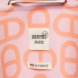 Hermes Light Orange Wool Belted Sleeveless Overcoat M